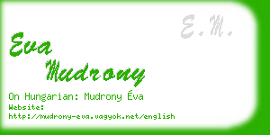 eva mudrony business card